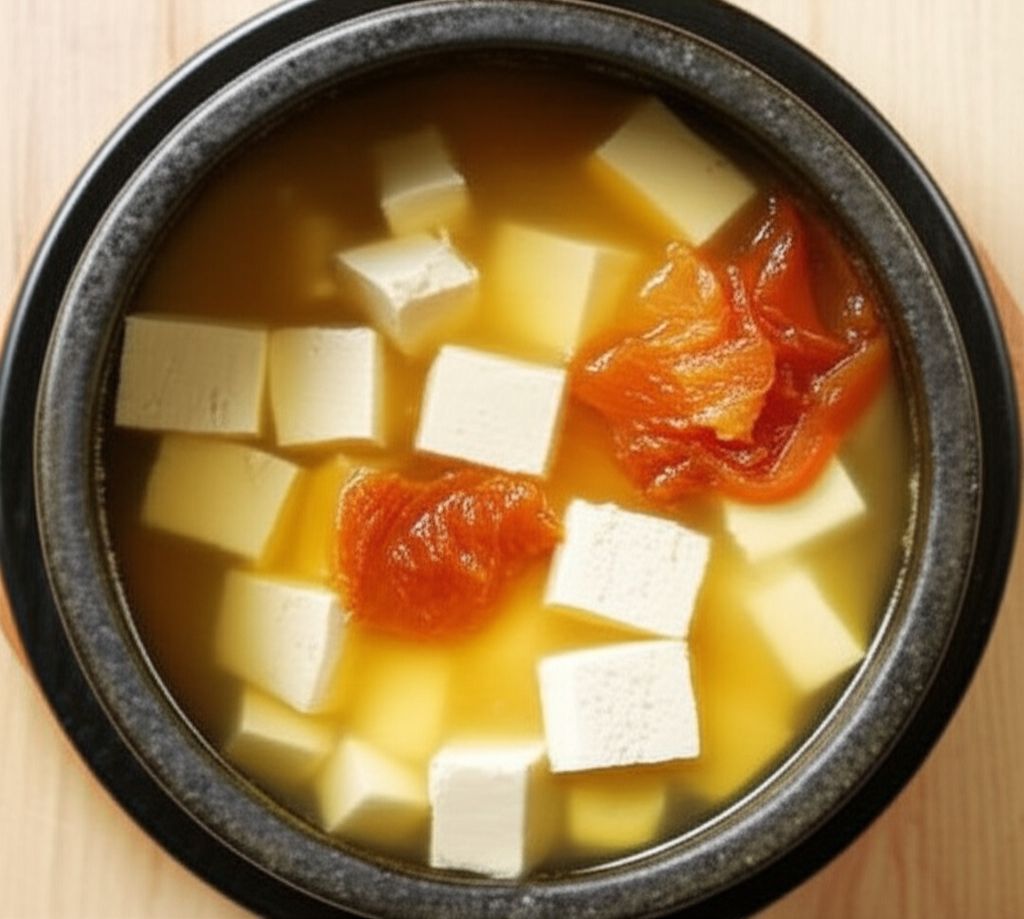 맑은 두부 김치국 완성 사진