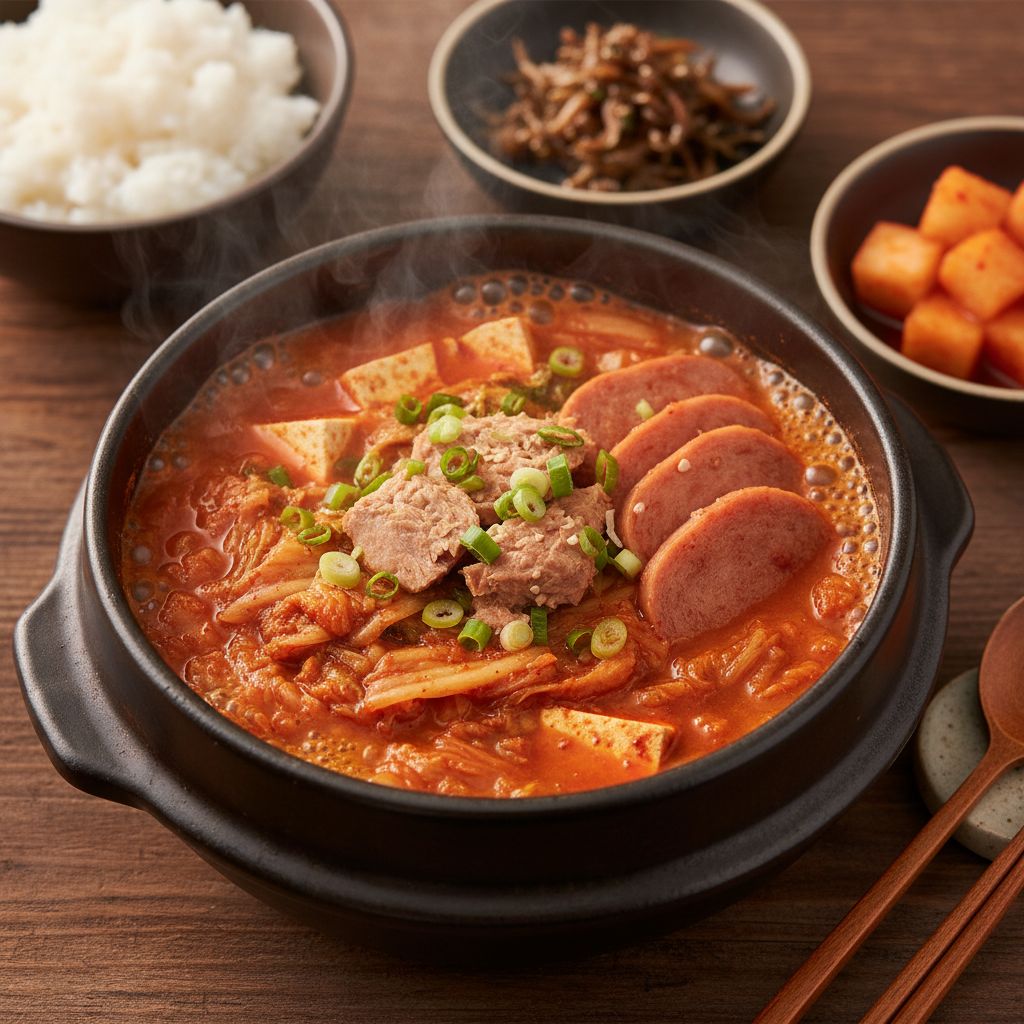 참치스팸김치찌개 완성샷